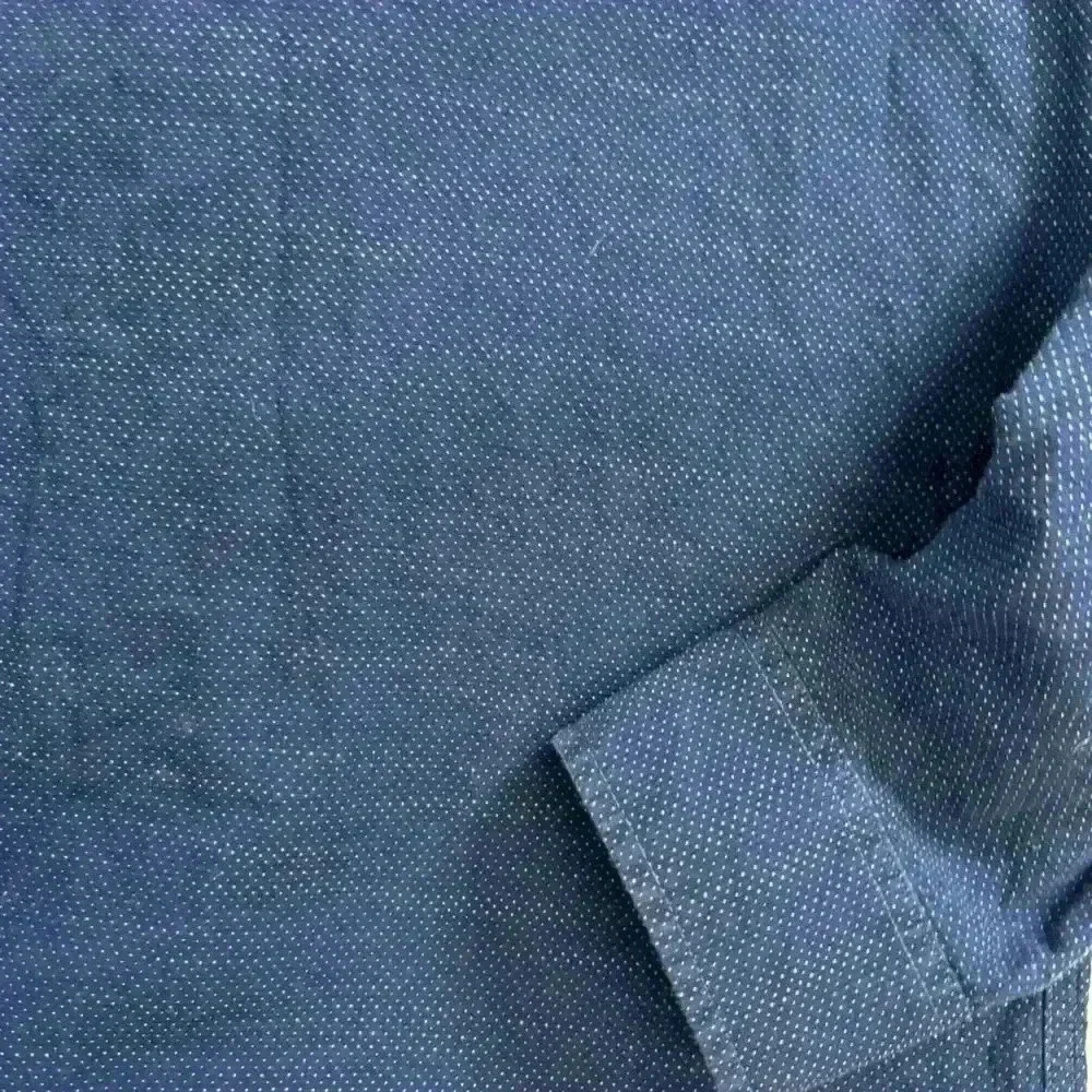 Banana Republic navy stretch soft wash slim fit dress shirt sz L textured dot